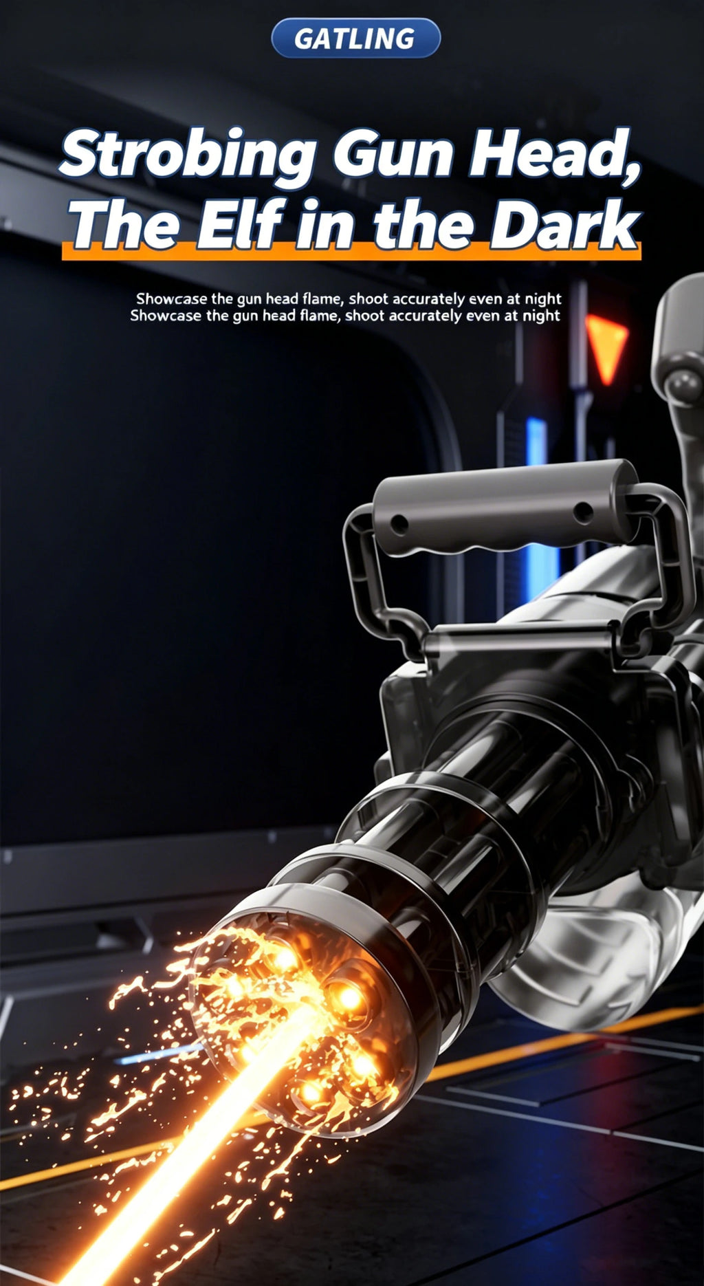 Roll Block | Motorized Automatic Firing Electric Gatling Water Gun - Heavy-Duty Hydro Blaster