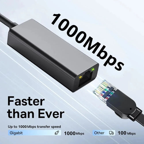 Roll Block | 2-in-1 USB 3.0 & Type-C to Gigabit Ethernet Adapter - High-Speed RJ45 Network Card