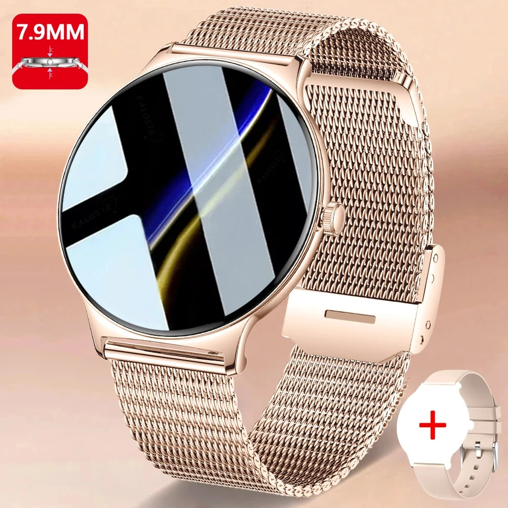 Roll Block | Ultra-Thin Fashion AMOLED Smart Watch - Always-On HD Display & Bluetooth Call Fitness Bracelet