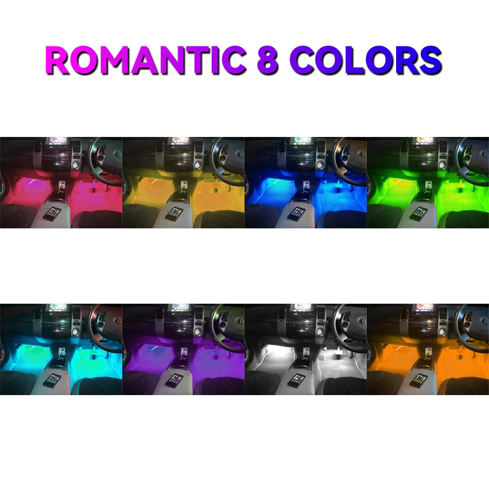 Roll Block | AuraGlow RGB LED Car Interior Atmosphere Kit - Wireless App & Sound-Activated Ambient Lighting
