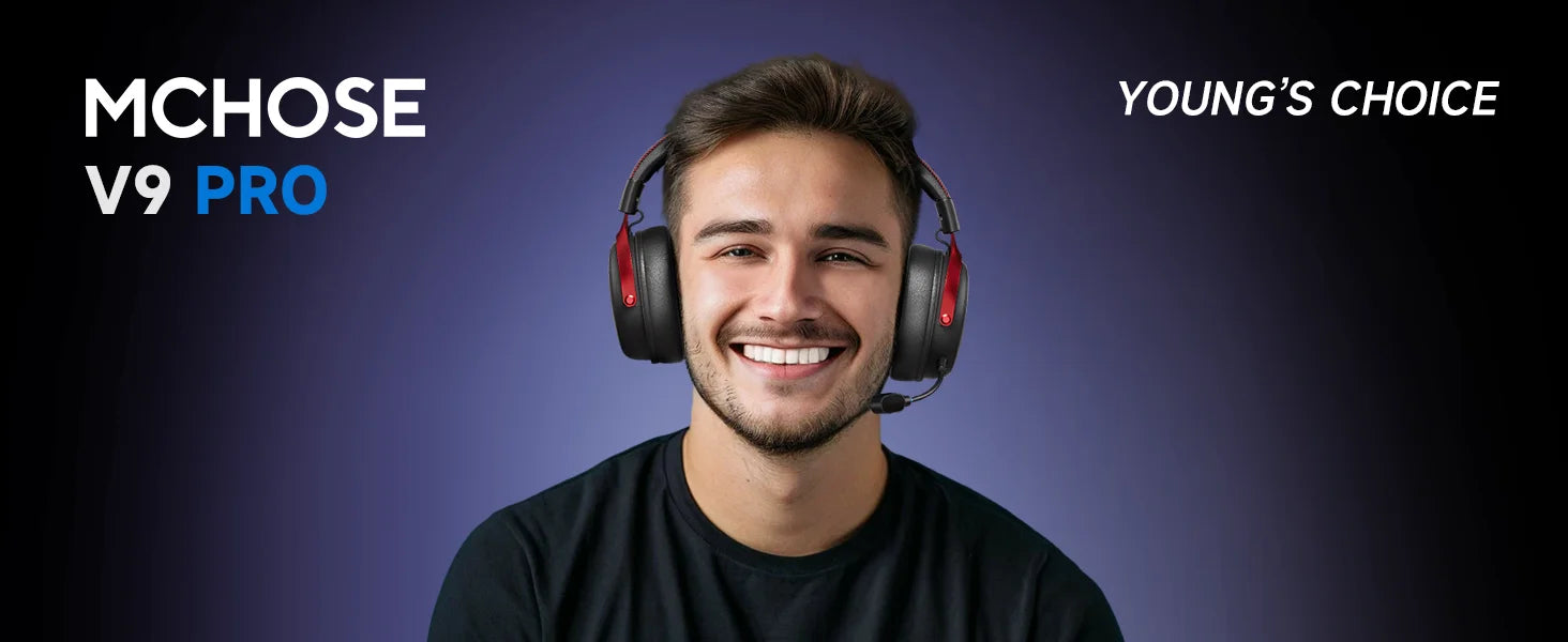 Roll Block | MCHOSE V9 Pro Gaming Wireless Headset - AI Noise Canceling Tech & Surround Sound 7.1 Low-Latency Headphones