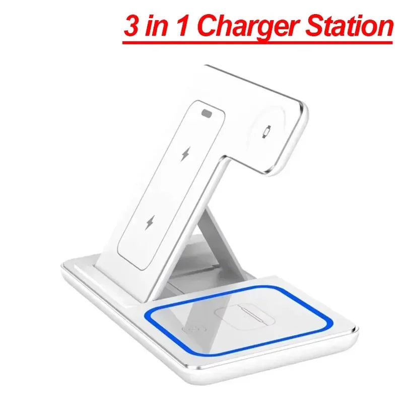 Roll Block | Tri-Fold 3-in-1 Wireless Charging Station - Fast Travel Stand & Desktop Dock