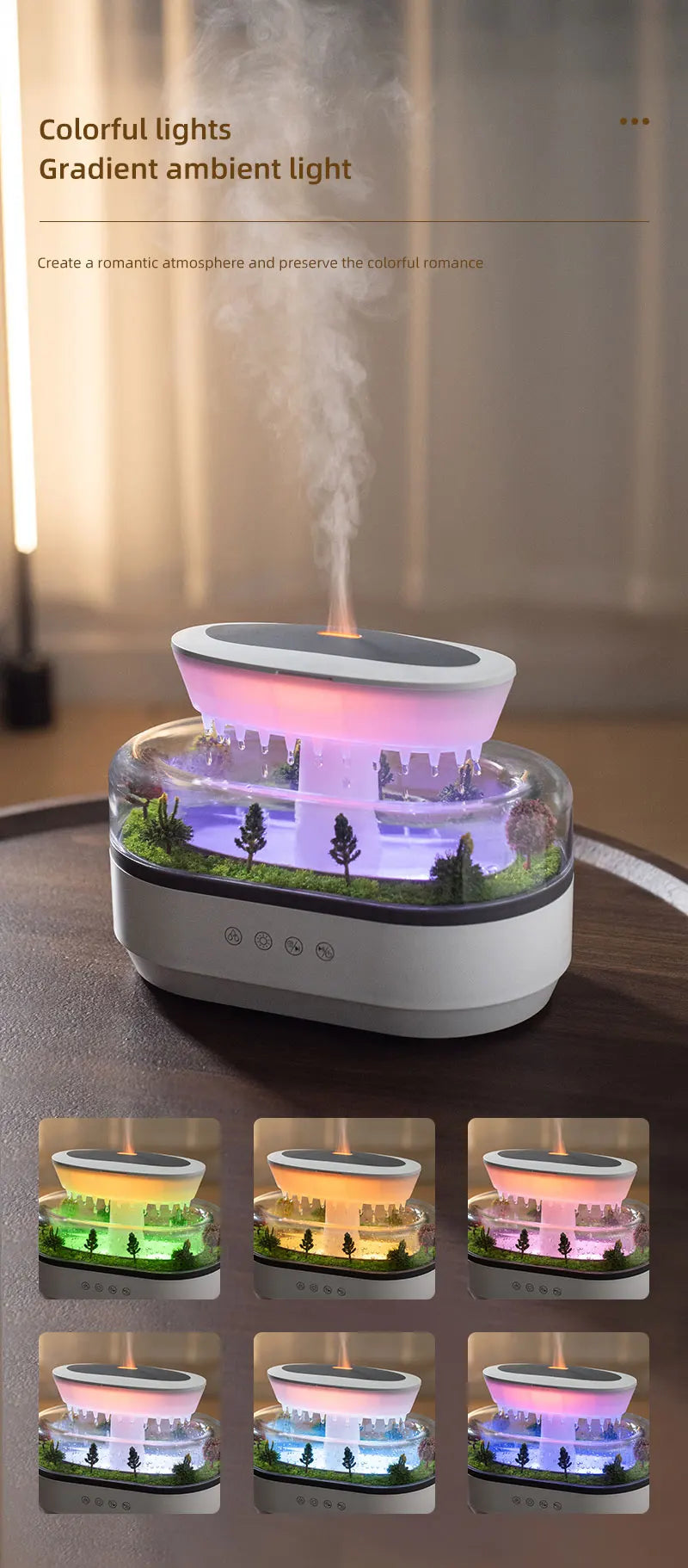 Roll Block | Rain Cloud Aroma Diffuser - Water Drip Micro Landscape Ultrasonic Humidifier