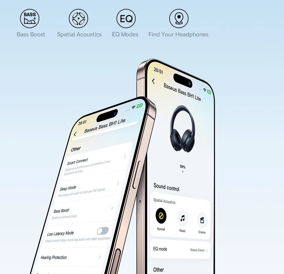 Roll Block | Baseus BH1 Wireless Headphones - 80H Playtime Super Bass Over-Ear Headset