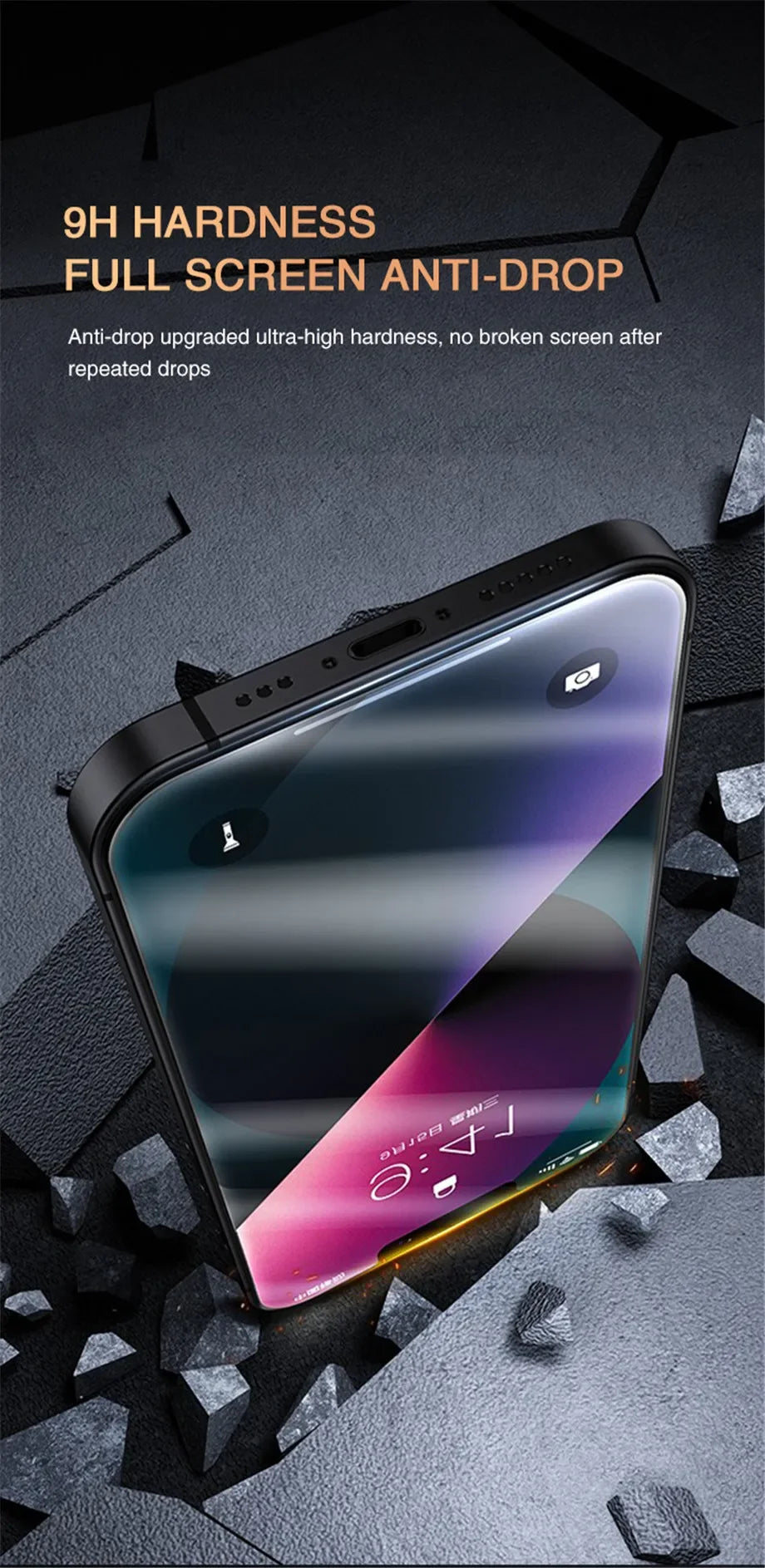 Roll Block | Full-Cover Anti-Spy Tempered Glass - Privacy Screen Protector for All Phones