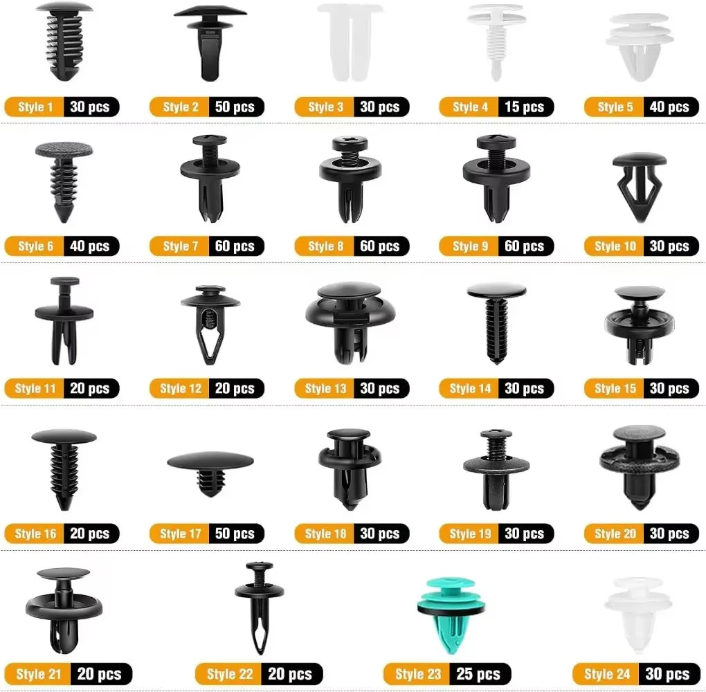 800Pcs-100Pcs Car Fastener Clip Kit Fender Rivet Plastic Clips Auto Body Push Retainer Pin Rivet Bumper Door Trim Panel Repair