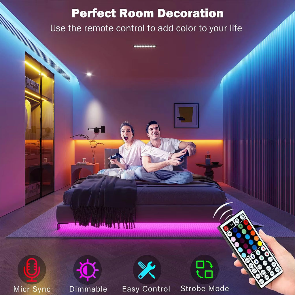 Smart RGB App-Controlled LED Strip Lights (5M / 10M / 20M / 30M)
