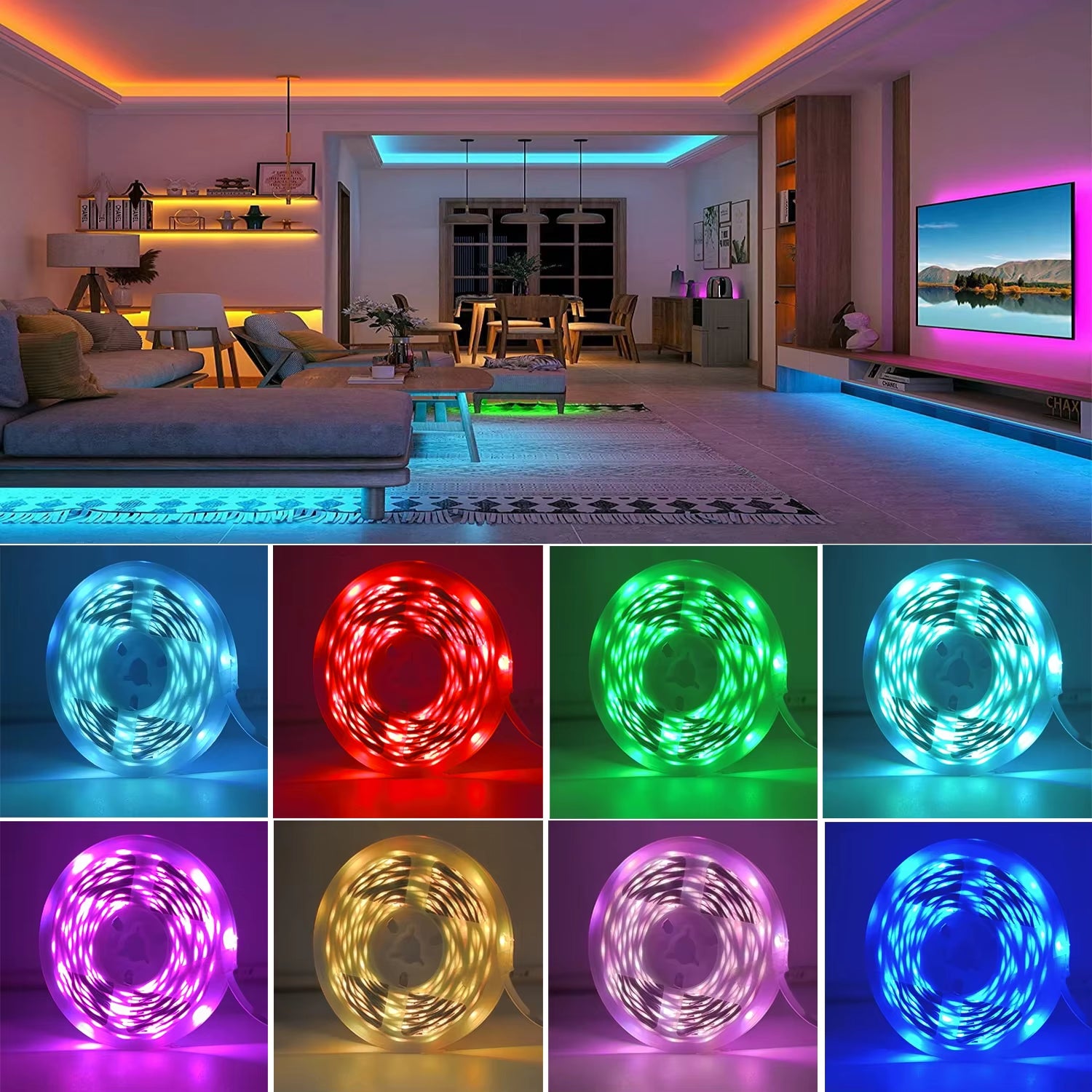 Smart RGB App-Controlled LED Strip Lights (5M / 10M / 20M / 30M)