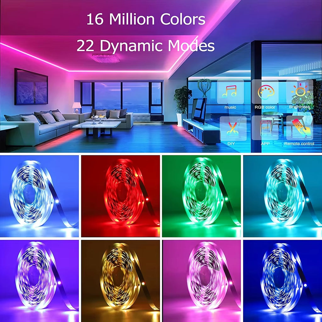 Smart RGB Music/TV Sync LED Strip Lights (10M / 20M / 30M)