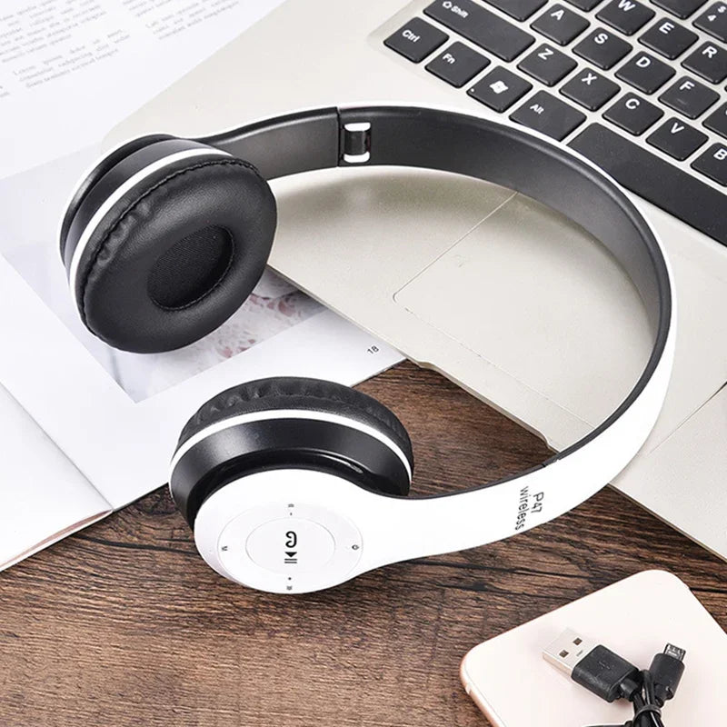 P47 Foldable Wireless Over-Ear & Mini-Invisible Bluetooth 5.0 Headphones