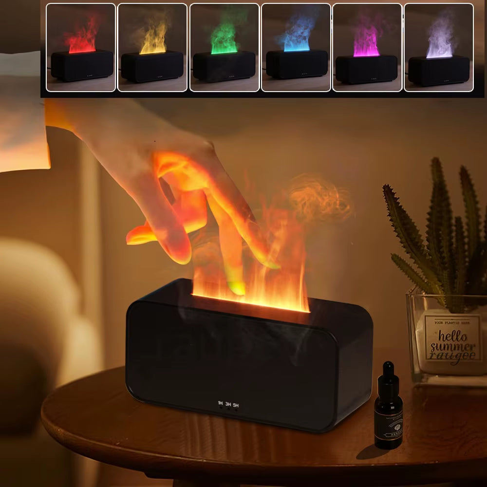 Mini Flame Automatic Air Aroma Humidifier & Diffuser with 7-Color LED Light
