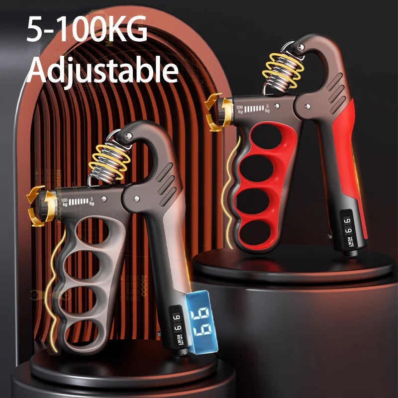 5-100kg Adjustable Hand Grip Strengthener with Intelligent Counting
