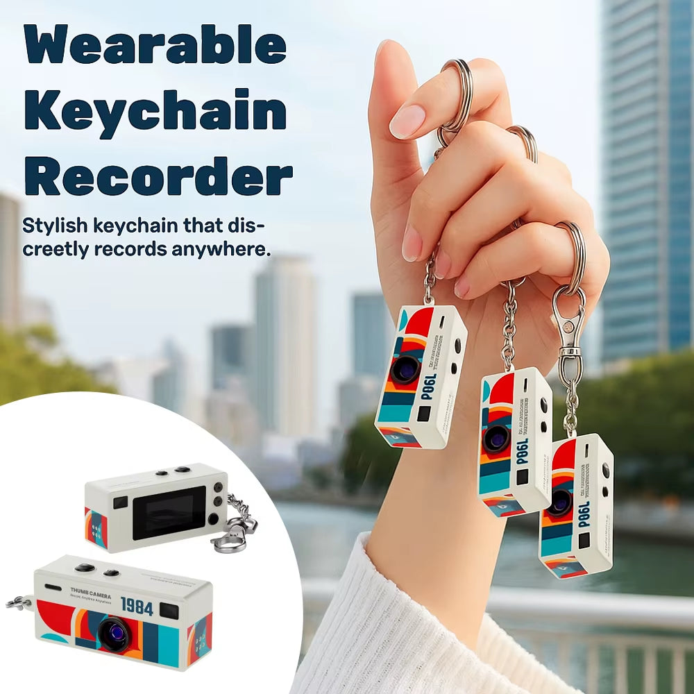 1080P Digital Keychain Mini Camera with 0.96-Inch LCD Screen