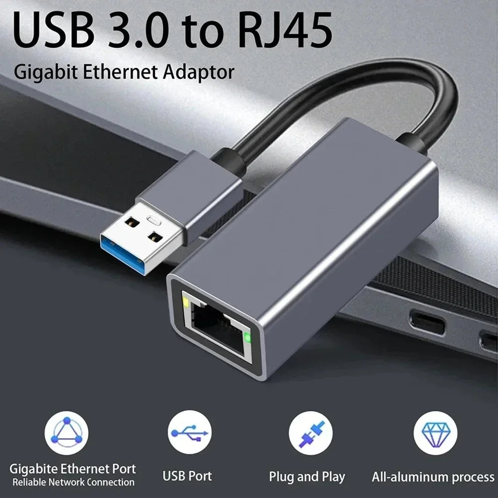 USB Type C to RJ45 Ethernet Adapter Network Card (100/1000Mbps)