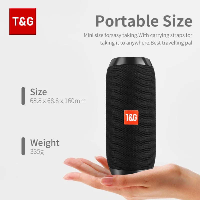 TG117 Portable Waterproof TWS Outdoor Bluetooth Speaker with Stereo Surround Sound