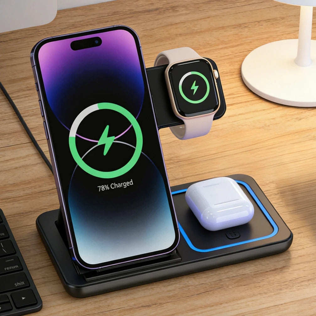 3-in-1 Foldable Wireless Charging Station