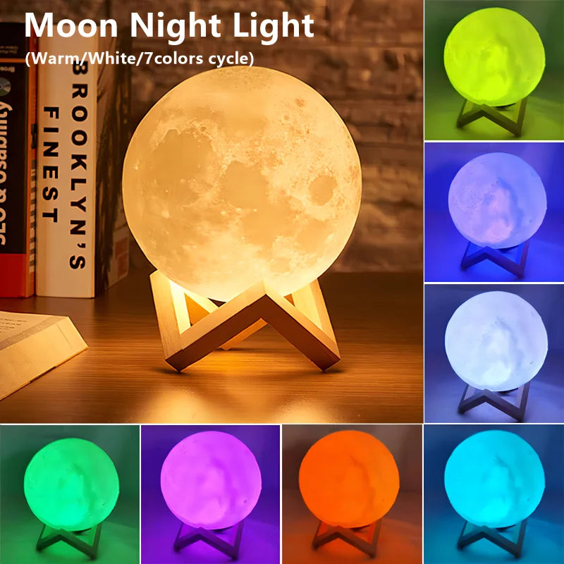 LED Moon Galaxy Book Light & Bedroom Night Light Decorative Lamp