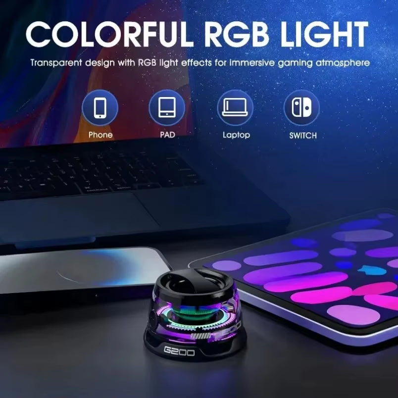 Mini Travel Stereo Waterproof Magnetic Bluetooth Speaker with RGB Light & Phone Holder
