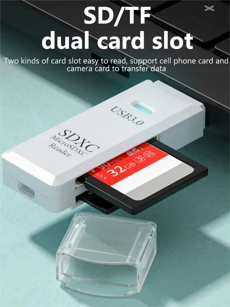2-in-1 Multi-Functional USB 3.0 TF/SD Memory Card Reader Adapter