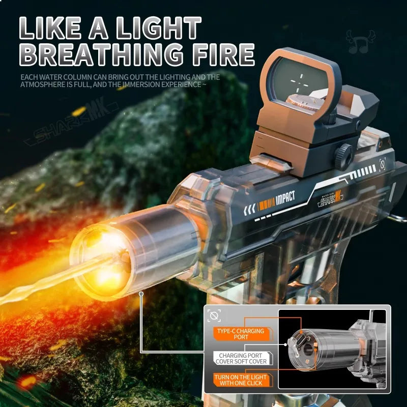 Fully Wet Automatic UZI with LED Light-up Muzzle including RGB body spec